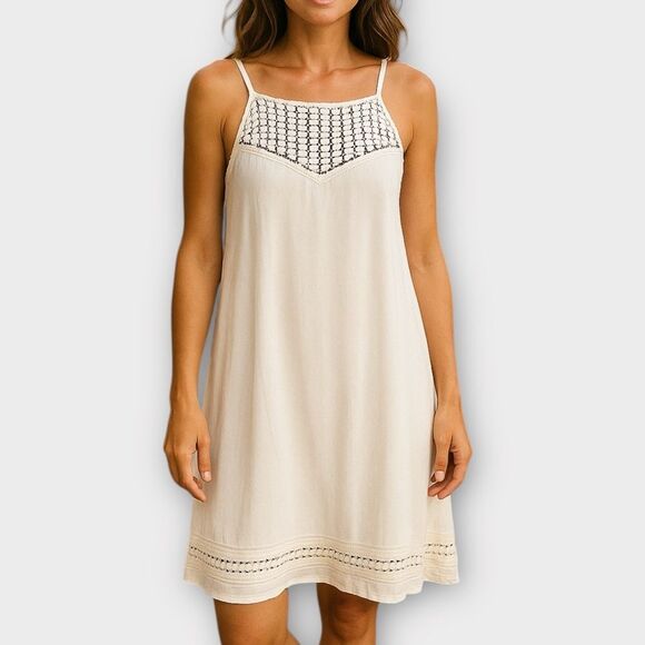 Boutique Cream Mini Dress Size L - Picture 1 of 7